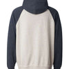 J. America 8885 - Oatmeal Heather/ Vintage Navy Heather Back