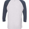 Next Level 6051 - Whites & Neutrals - Indigo Sleeves/ Heather White Body Back