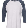 Next Level 6051 - Whites & Neutrals - Indigo Sleeves/ Heather White Body