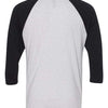 Next Level 6051 - Whites & Neutrals - Vintage Black Sleeves/ Heather White Body Back