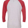 Next Level 6051 - Whites & Neutrals - Vintage Red Sleeves/ Heather White Body Back