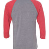 Next Level 6051 - Reds & Pinks - Vintage Red Sleeves/ Premium Heather Body Back