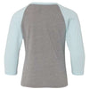 Next Level 3352 - Ice Blue Sleeves/ Dark Heather Grey Body Back