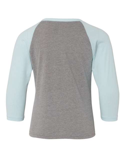Next Level 3352 - Ice Blue Sleeves/ Dark Heather Grey Body Back