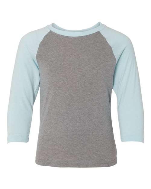 Next Level 3352 - Ice Blue Sleeves/ Dark Heather Grey Body