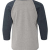 Next Level 3352 - Midnight Navy Sleeves/ Dark Heather Grey Body Back
