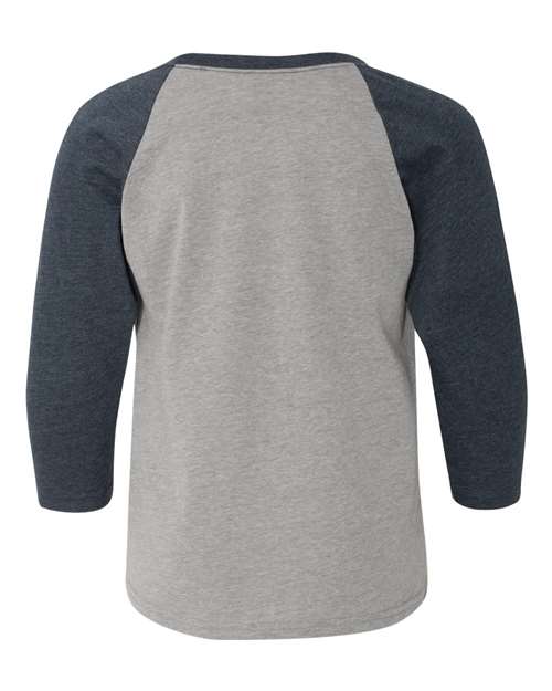 Next Level 3352 - Midnight Navy Sleeves/ Dark Heather Grey Body Back