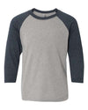 Next Level 3352 - Midnight Navy Sleeves/ Dark Heather Grey Body
