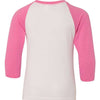 Next Level 3352 - Hot Pink Sleeves/ White Body Back