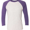 Next Level 6051 - Whites & Neutrals - Purple Rush Sleeves/ Heather White Body