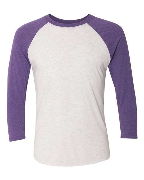 Next Level 6051 - Whites & Neutrals - Purple Rush Sleeves/ Heather White Body