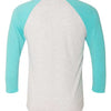 Next Level 6051 - Whites & Neutrals - Tahiti Blue Sleeves/ Heather White Body Back