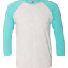 Next Level 6051 - Whites & Neutrals - Tahiti Blue Sleeves/ Heather White Body