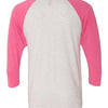 Next Level 6051 - Whites & Neutrals - Vintage Pink Sleeves/ Heather White Body Back