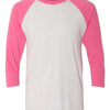 Next Level 6051 - Whites & Neutrals - Vintage Pink Sleeves/ Heather White Body