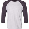 Next Level 6051 - Whites & Neutrals - Vintage Purple Sleeves/ Heather White Body