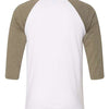BELLA + CANVAS 3200 - Whites & Neutrals - White/ Heather Olive Back