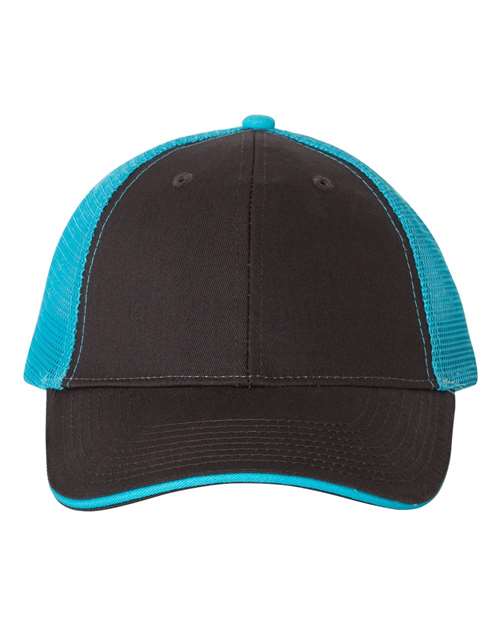 Valucap S102 - Charcoal/ Neon Blue