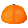 Flexfit 6511 - Charcoal/ Neon Orange Back