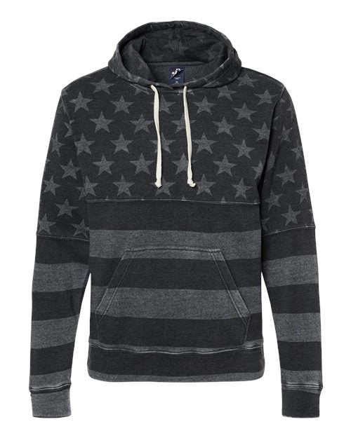 J. America 8871 - Blacks & Grays - Black Stars & Stripes Triblend