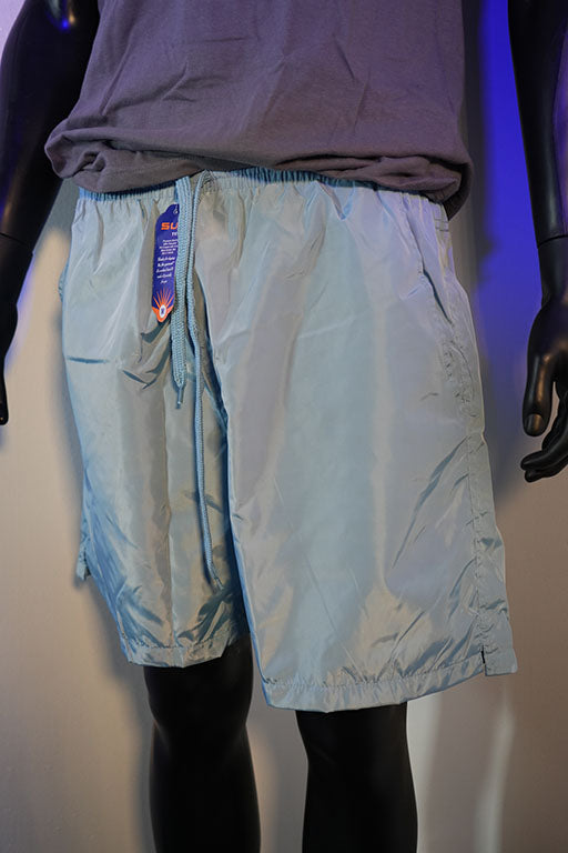 Light Blue Windbreaker Shorts