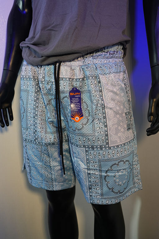 Blue Bandana Mesh Shorts