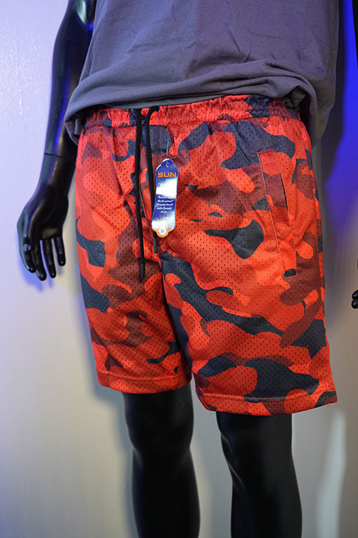 Red Camo Mesh Shorts